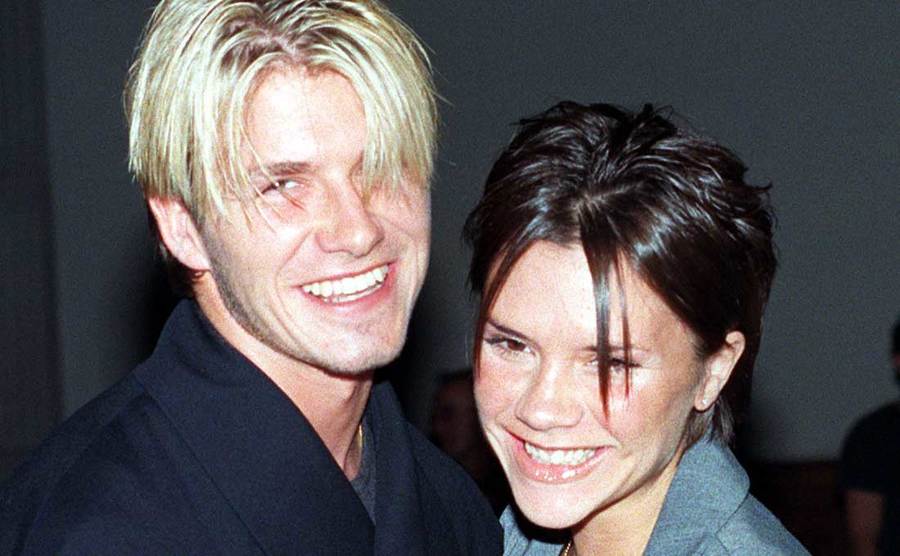 David and Victoria Beckham attend an event.