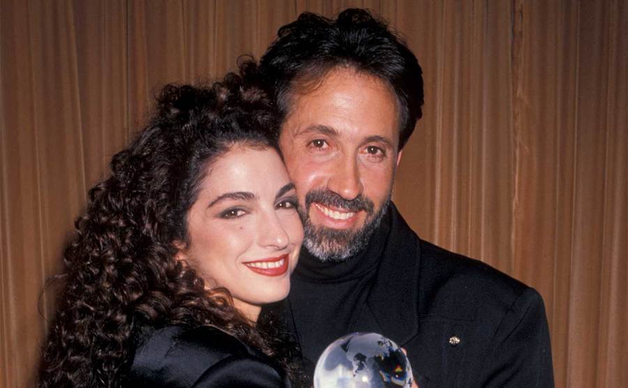 Gloria Estefan and Emilio Estefan attend the CBS Crystal Globe Awards