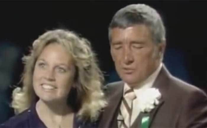 Richard Dawson and Gretchen Johnson on set.