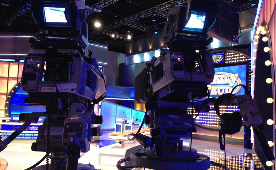 The video cameras on the set of Family Feud.