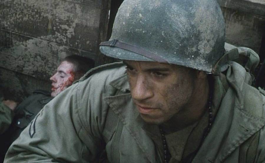 Vin Diesel in a still from Saving Private Ryan. 