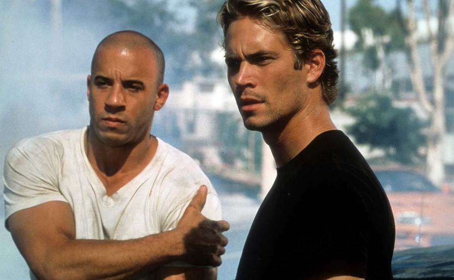 Vin Diesel and Paul Walker in a still from The Fast and The Furious. 