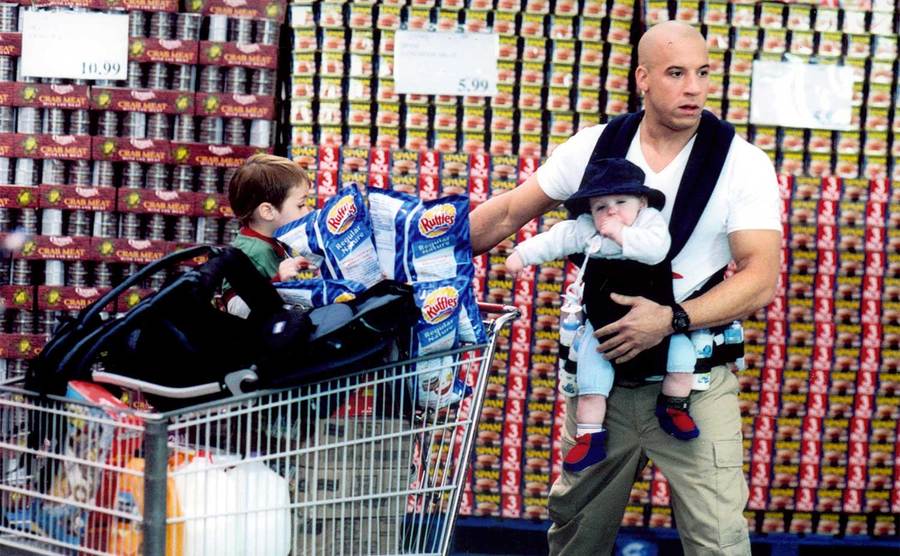 Vin Diesel as Shane Wolf in a still from The Pacifier. 