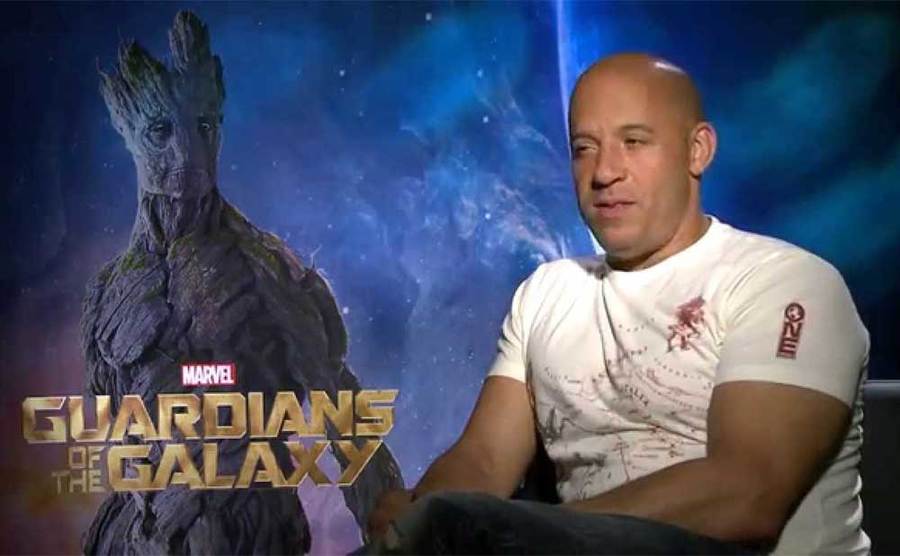 Vin Diesel takes part in an interview. 