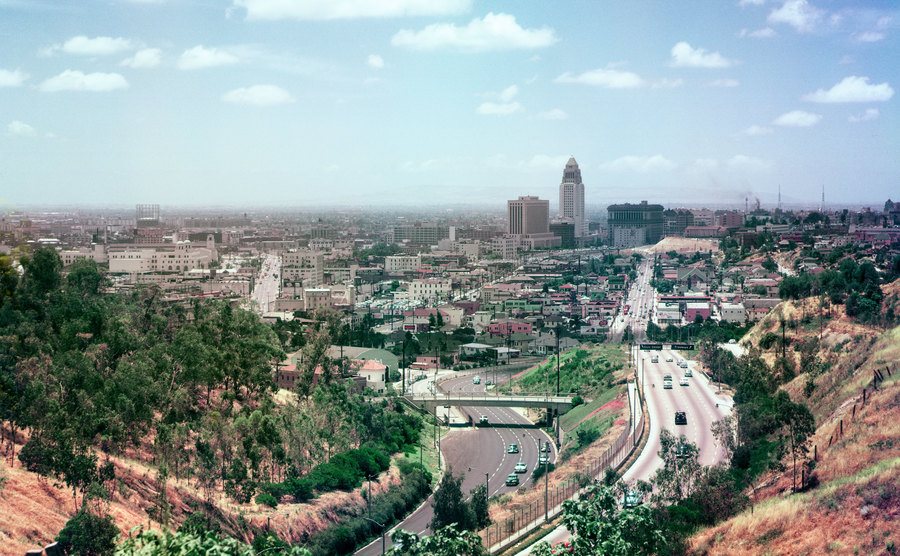 An aerial view of California.
