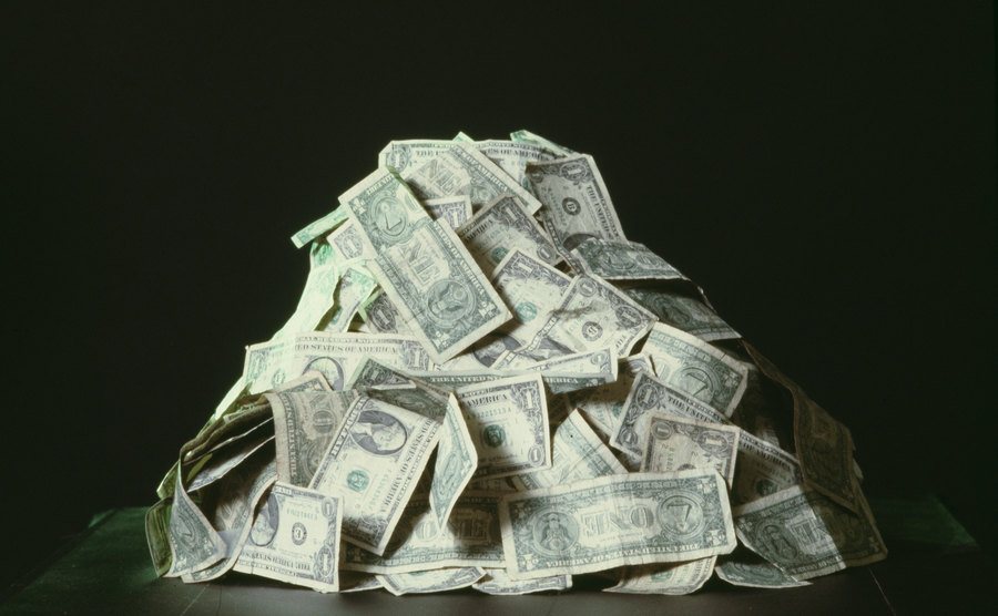 A pile of American dollars.