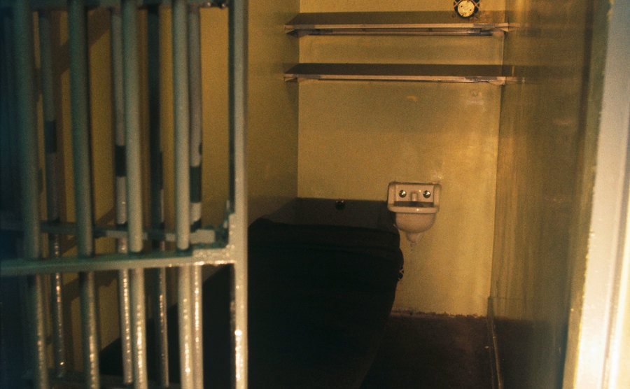 An image of a cell in San Quentin prison.