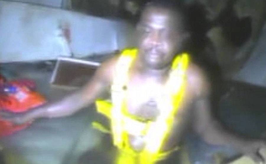 A video still of Okene at the bottom of the sea.