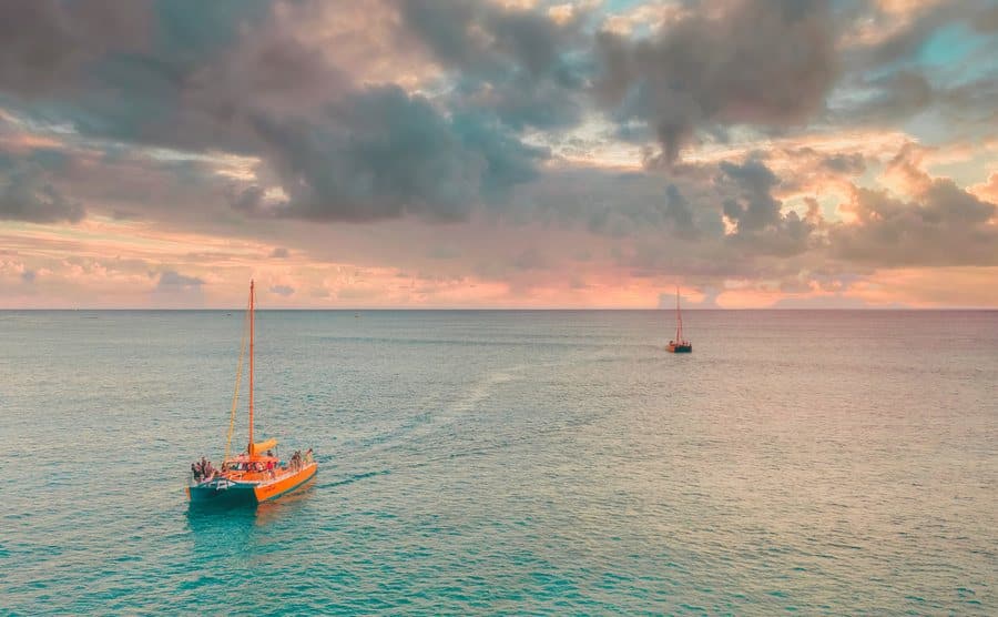 A picture of boats on the sea.