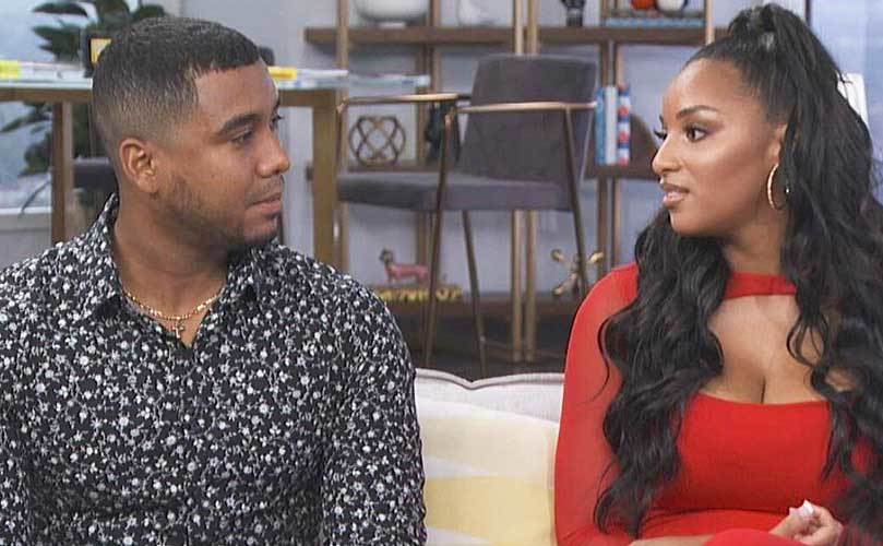 Chantel and Pedro stare at each other awkwardly during an interview.
