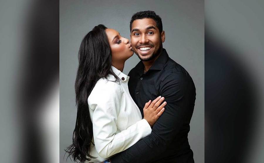Chantel kisses Pedro on the cheek.