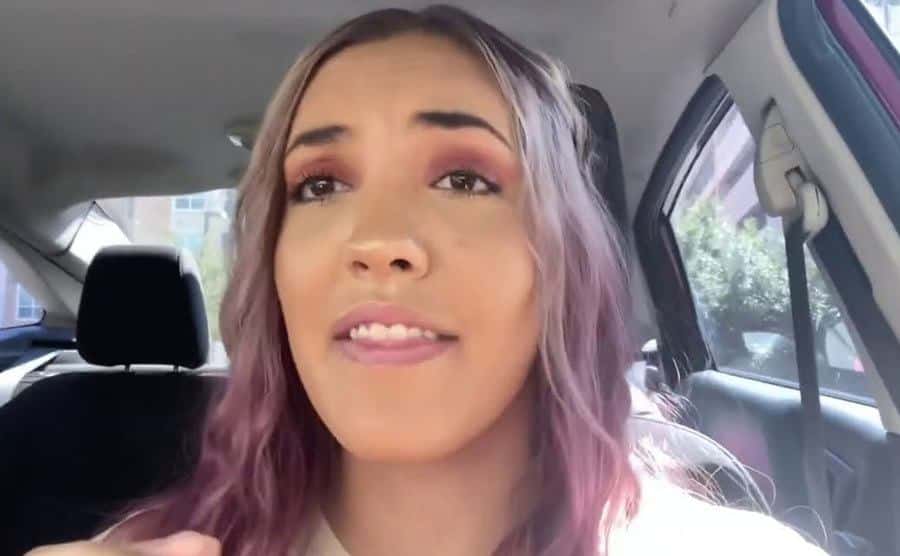 Mendoza records herself while driving.