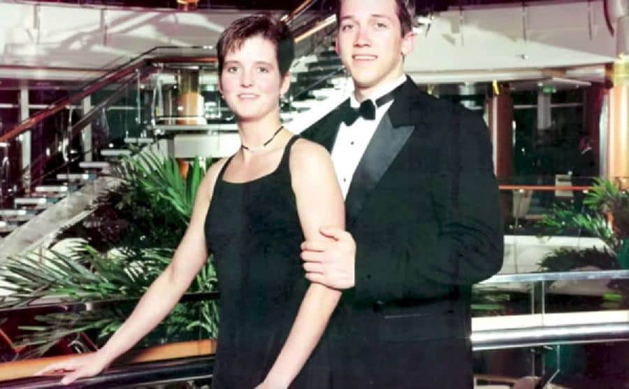 A photo of Amy and Brad at the cruise ship.
