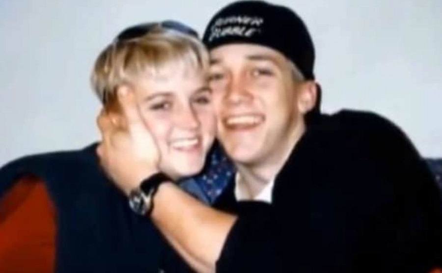 A dated picture of Amy and Brad.