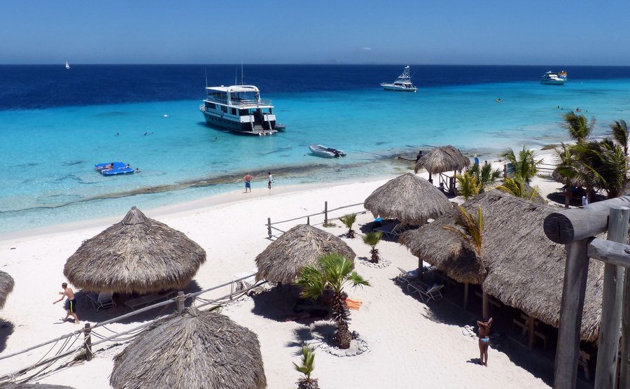 A photo from the beach at the island.
