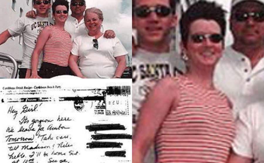 A picture of the Bradley’s in a postcard sent by Amy before her disappearance.