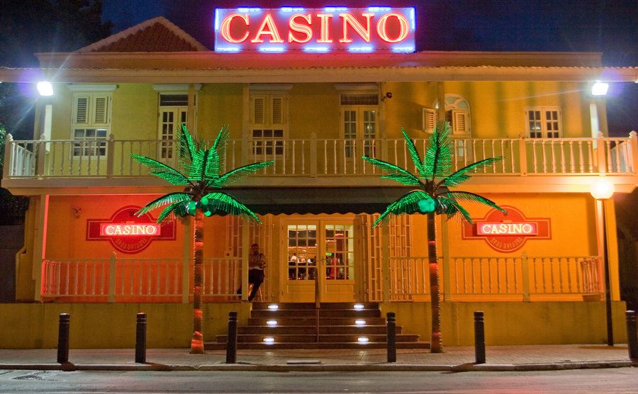 An exterior shot of a casino in Curacao.
