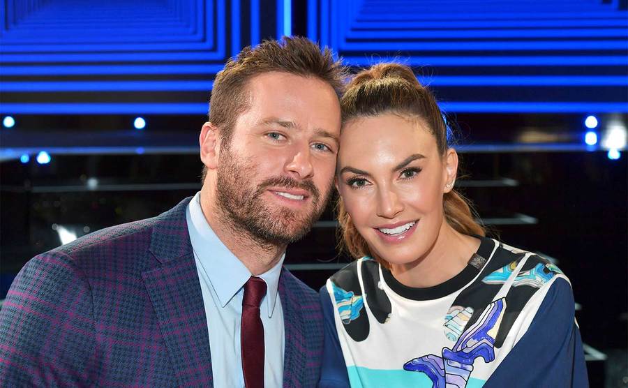 Armie Hammer and Elizabeth Chambers pose during the Film Independent Spirit Awards.