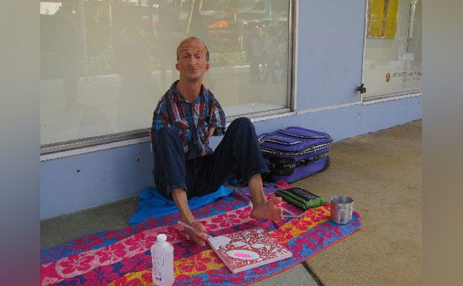 A photo of Jonathan Crenshaw on the street.
