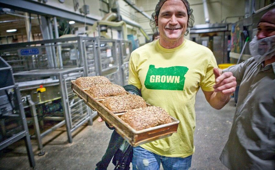 Dave Dahl is baking bread.