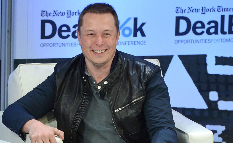 Musk poses for a portrait during a conference.