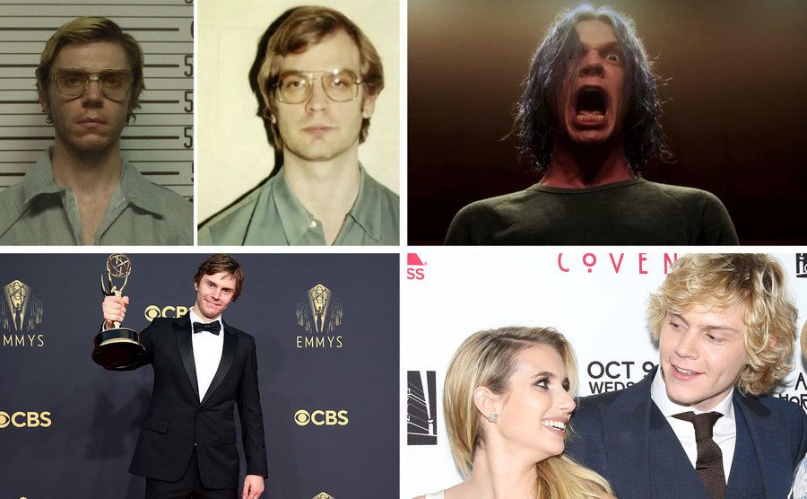 Evan Peters / Jeffrey Dahmer / Evan Peters / Evan Peters / Emma Roberts and Evan Peters