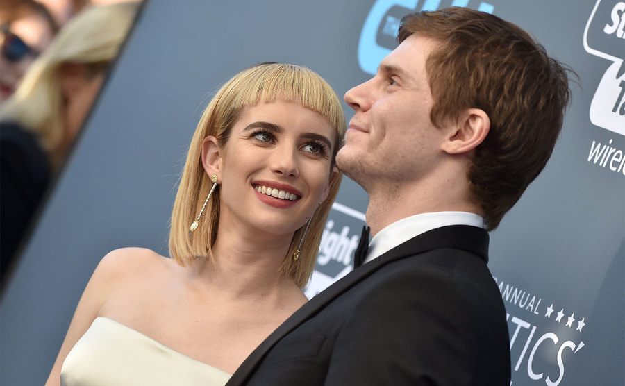Emma Roberts and Evan Peters attend the 23rd Annual Critics' Choice Awards.