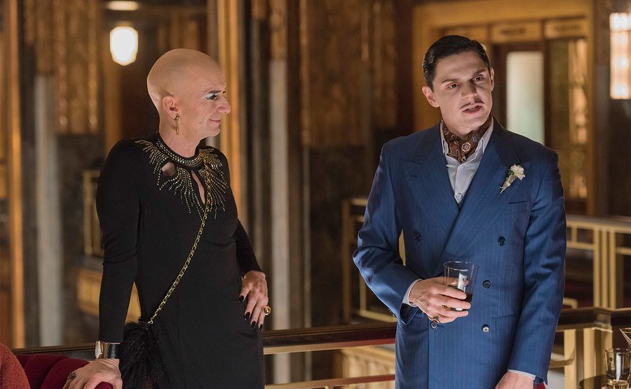 Denis O’Hare and Evan Peters in AHS.