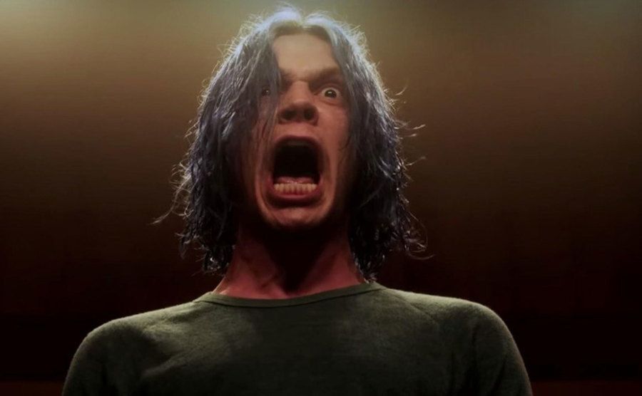 Peters is seen screaming in a still from AHS.