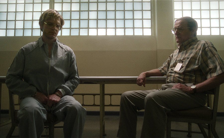 Peters and Jenkins in a still from Monster: The Jeffrey Dahmer Story.