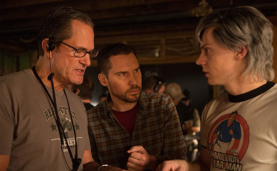 Bryan Singer talks to Peters on the set of X-Men: Apocalypse.