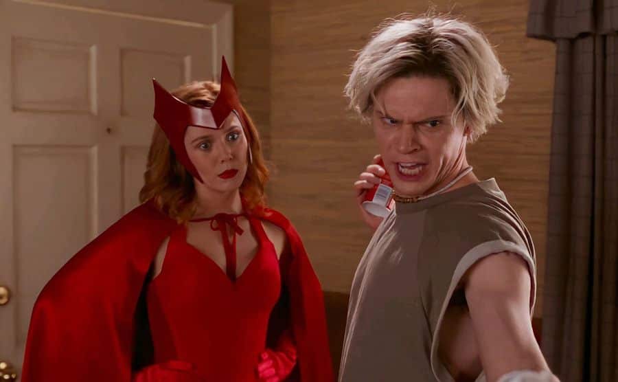 Olsen and Peters in a still from WandaVision.