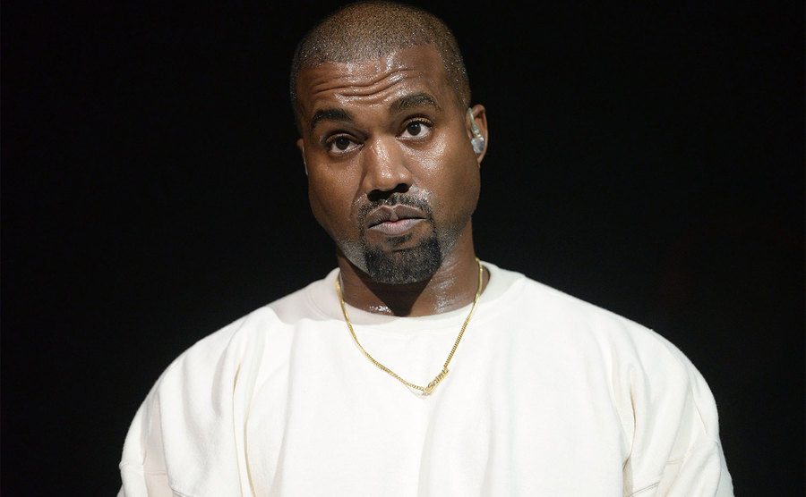 Kanye West performs onstage at the Power 106 Powerhouse show.
