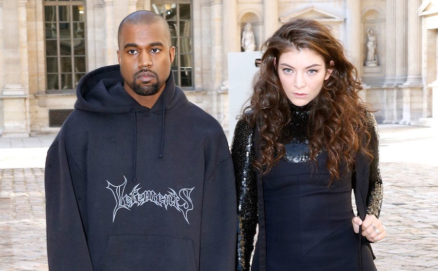 Kanye West and Lorde attend the Christian Dior show.