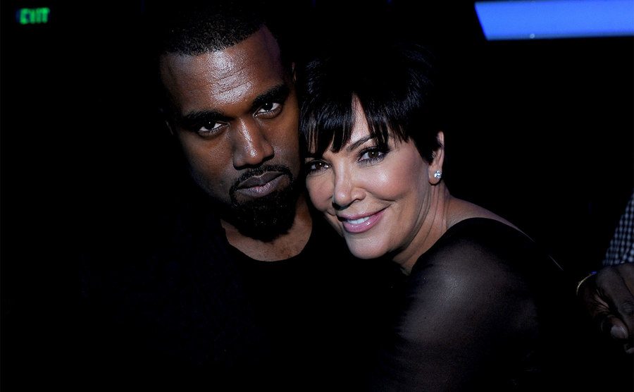 Kanye West and Kris Jenner backstage at FOX's