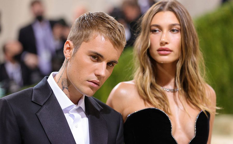 Justin Bieber and Hailey Bieber attend The 2021 Met Gala.