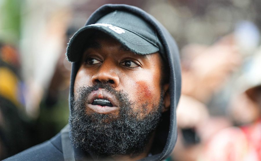 Kanye West at Paris Fashion Week.