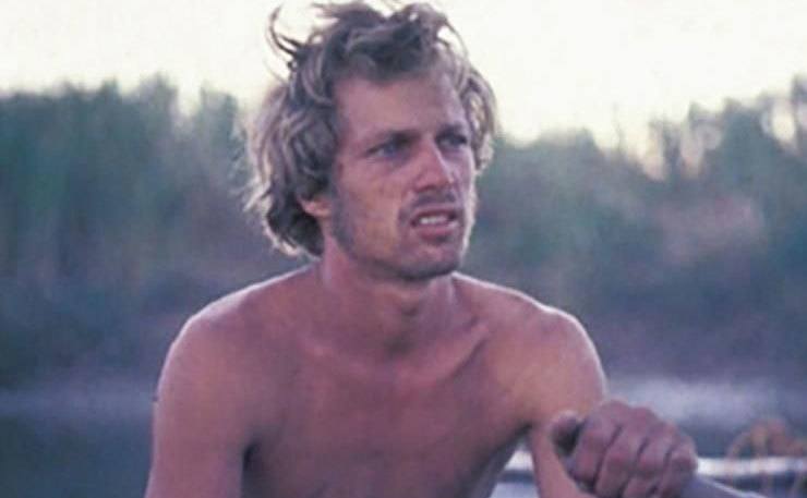 Rod Ansell is rowing his boat.