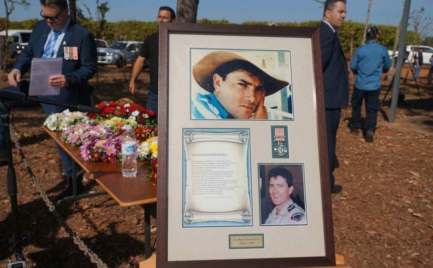 A memorial for officer Glen Huitson.