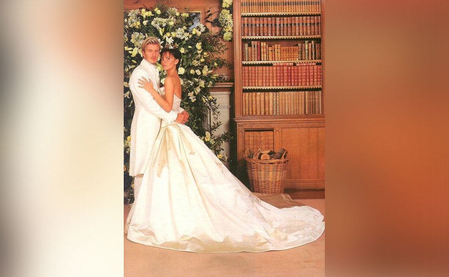 David and Victoria on their wedding day.