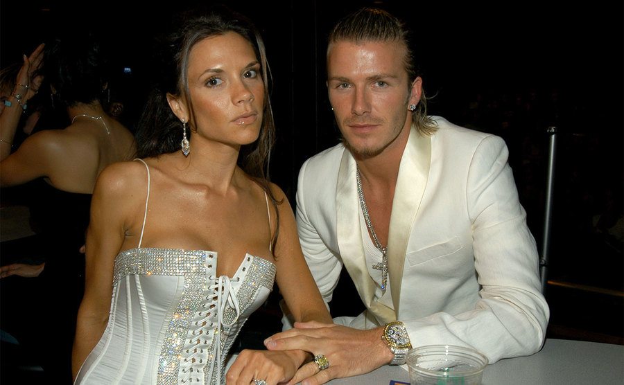 Victoria and David Beckham attend an event.