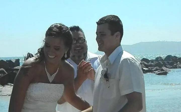Natasha and Chris on their wedding day.