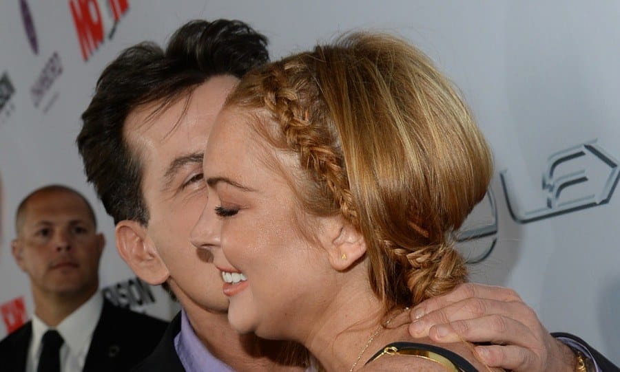 Actors Charlie Sheen and Lindsay Lohan