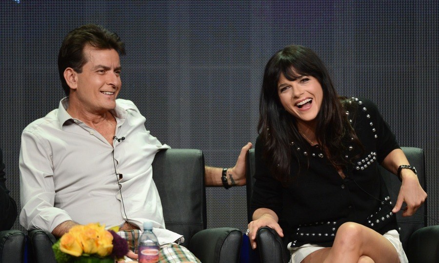 Actors Charlie Sheen and Selma Blair