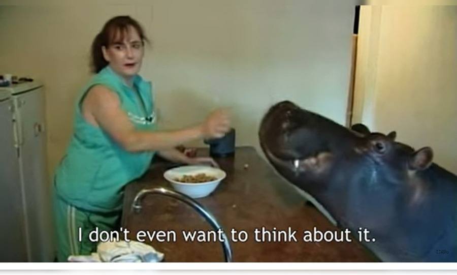Shirley feeding Jessica inside their house