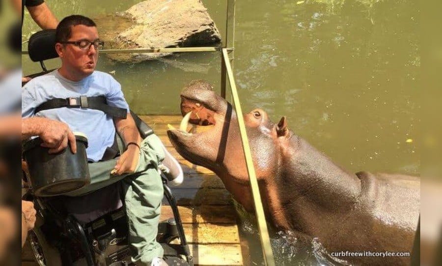 Cory Lee and Jessica the Hippo