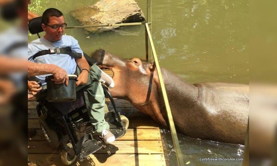 Cory Lee and Jessica the Hippo