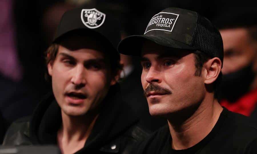 Zac Efron attends the UFC 269 event