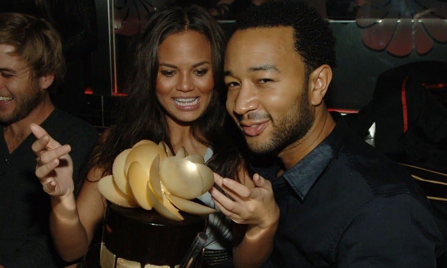 Singer John Legend and his girlfriend Christine Teigen