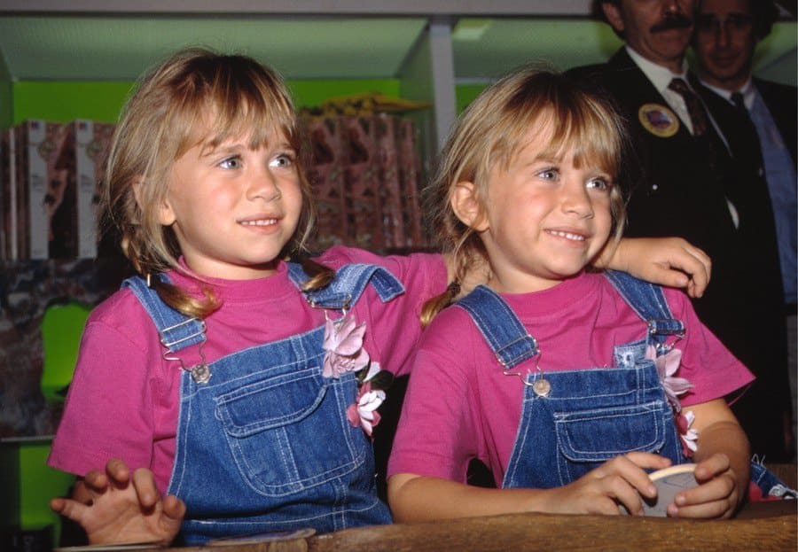 Ashley and Mary-Kate Olsen at the Brother For Sale release in 1992.